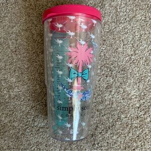 Tervis Insulated Tumbler Simply Southern 24 Oz Ounces Travel Lid Palm Crescent